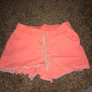 Bright orange shorts